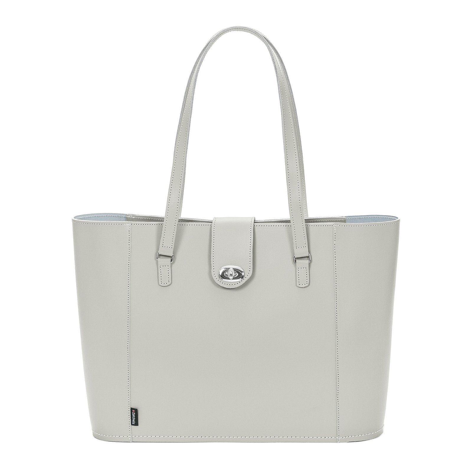 Käsintehty nahkainen Twist Lock Shopper Laukku - Ghost-0