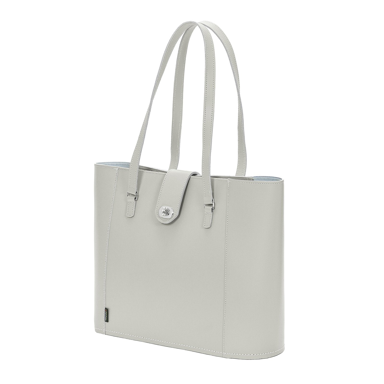 Käsintehty nahkainen Twist Lock Shopper Laukku - Ghost-1