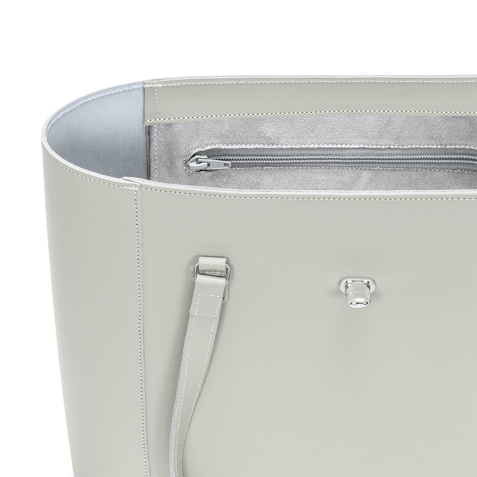 Käsintehty nahkainen Twist Lock Shopper Laukku - Ghost-2