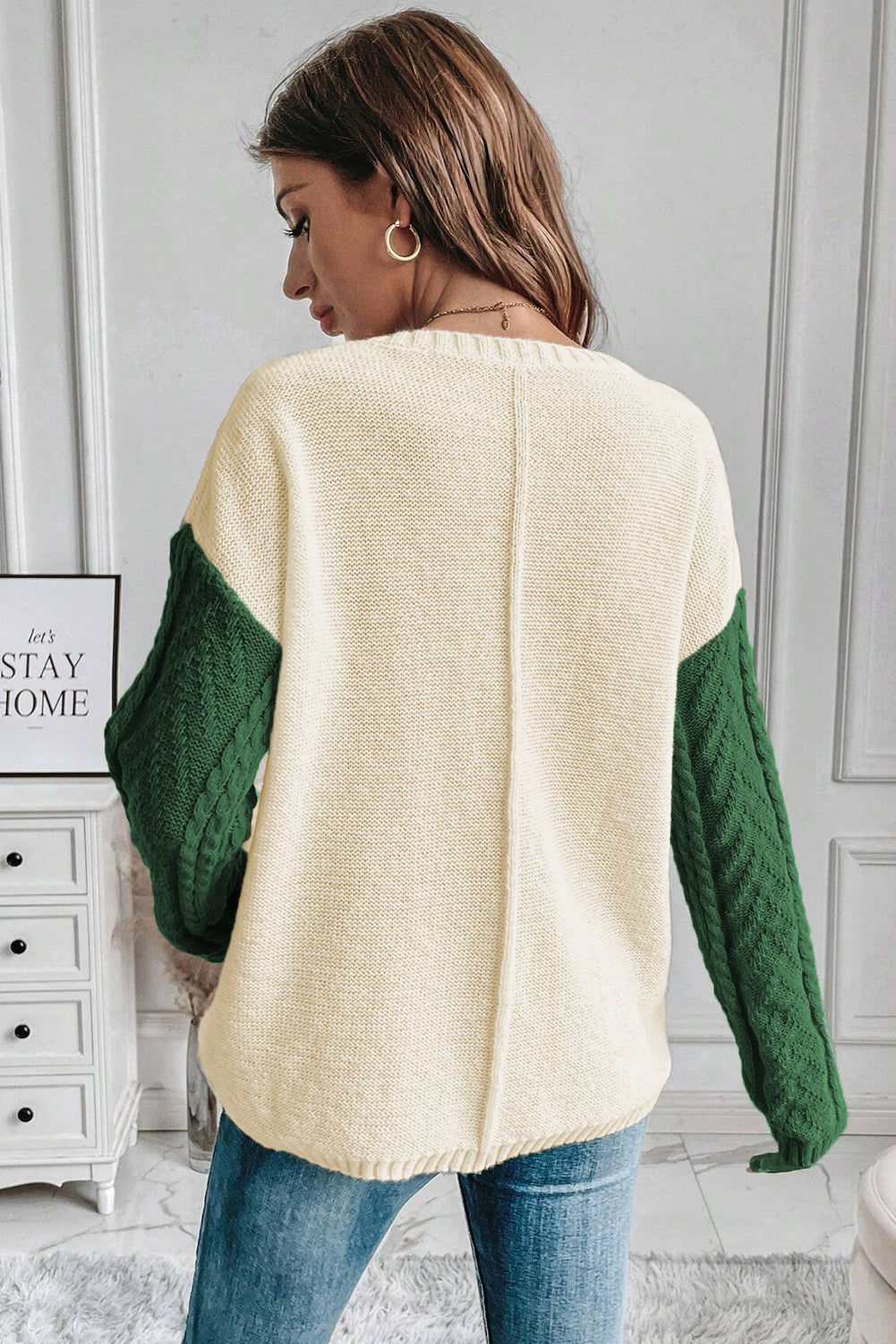 CozyBlock Plus Size Cable Knit Sweater-1
