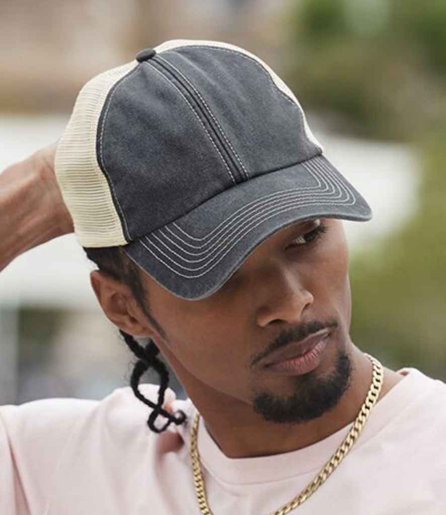 Beechfield - 6 Panel Vintage Trucker Cap-0