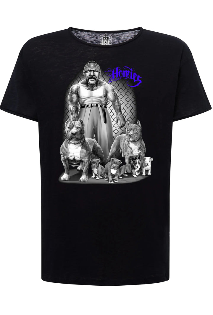 Homies Gonzales Tattoo Skull T-shirt Urban Slub Men-1