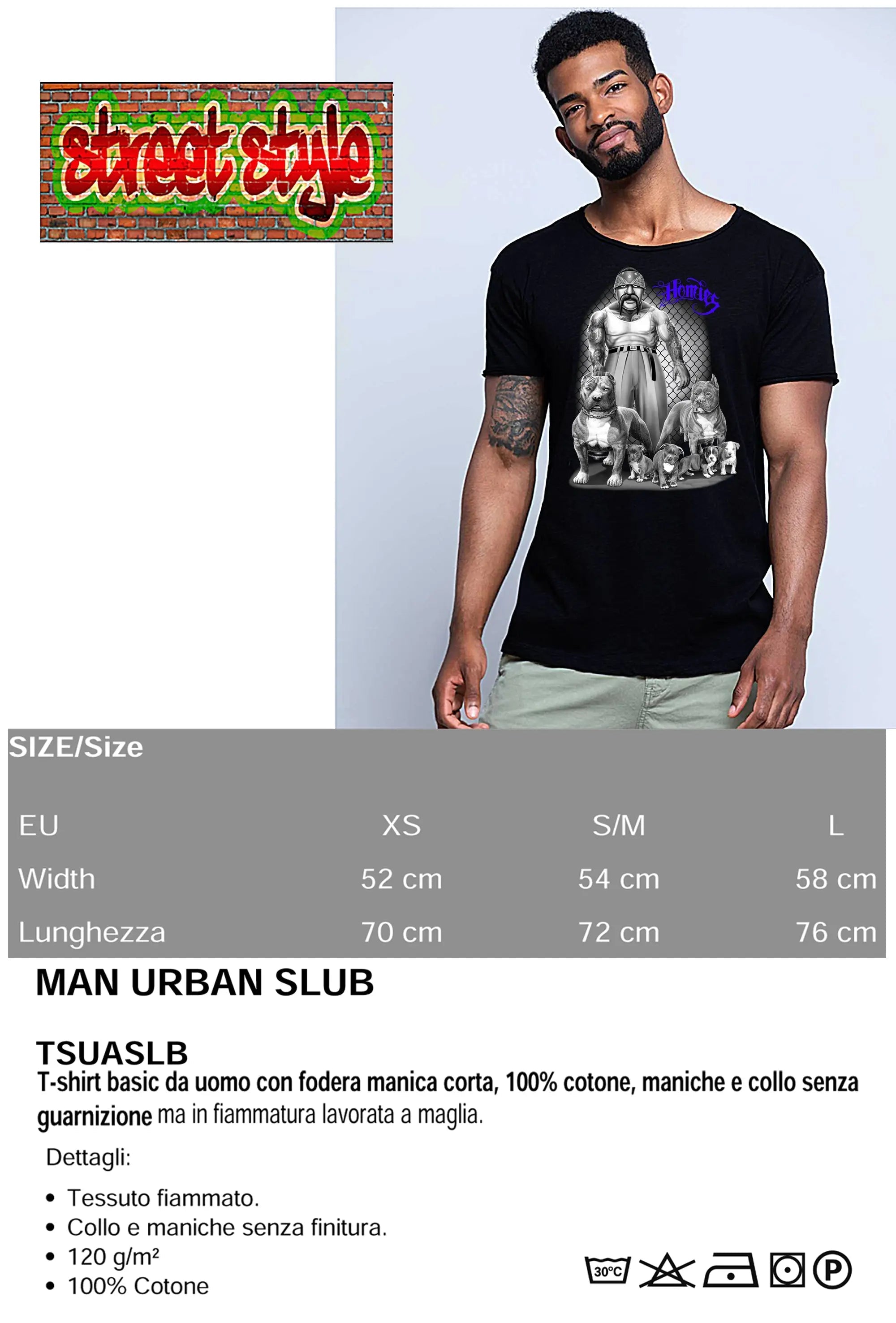Homies Gonzales Tattoo Skull T-shirt Urban Slub Men-2