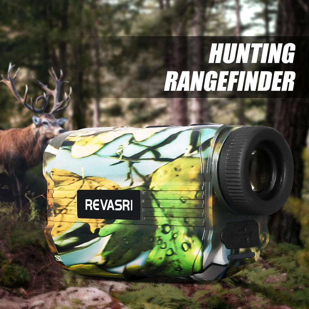 REVASRI Rechargeable Hunting Laser Rangefinder with Vertical/Horizontal/Speed/Scanning range finder Measurement for Hunting