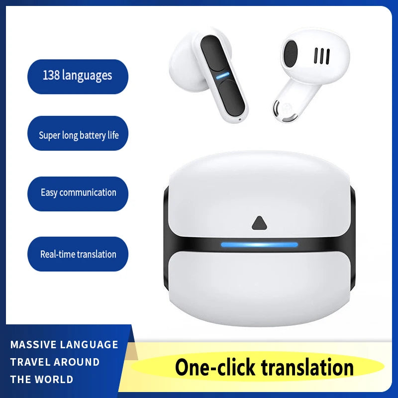 The new 138 languages smart translation headset real-time voice translator