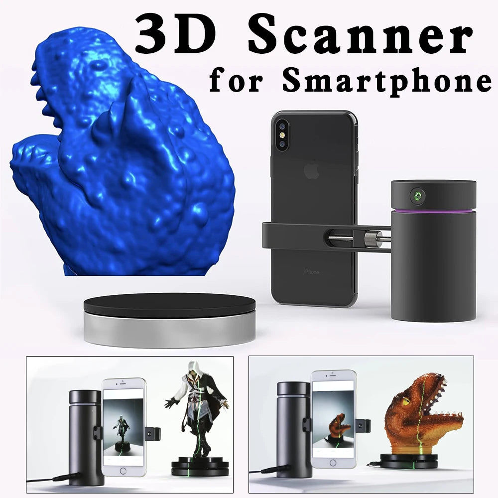EORA 3D scanner for smartphone Desktop Laser scanning device 360° turntable Android iOS