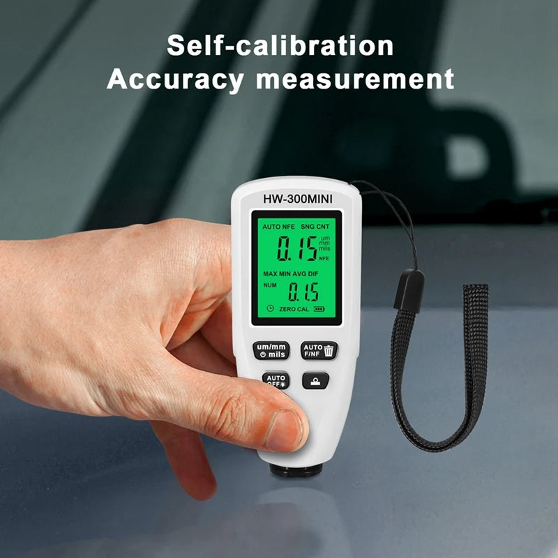 HW300MINI Digital Thickness Gauge Tester Auto Car Paint Measuring Instrument Paint Layer Measuring Device Tool