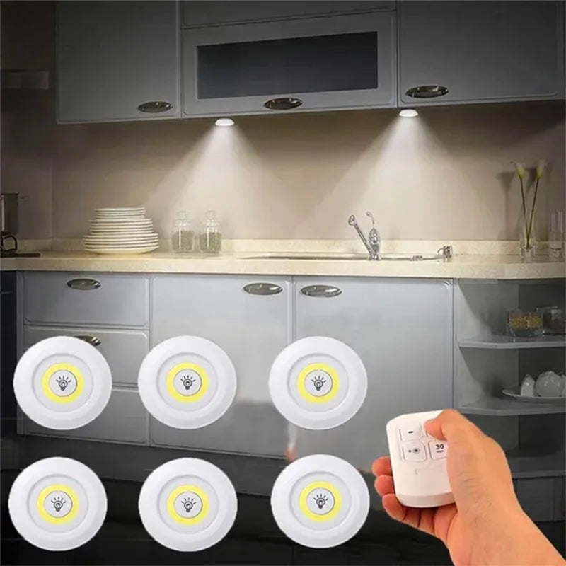 Dimmable LED Under Cabinet Light with Remote Control Battery Operated