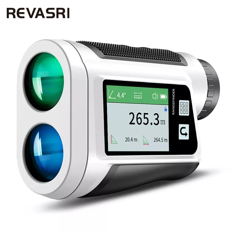 REVASRI Laser Rangefinder 600M LCD Display,Rechargeable Battery,Flag Pole Lock Vibration for Golf