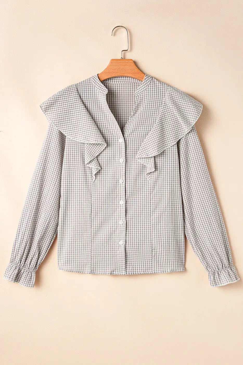 Crosshatch Chic Ruffle Shirt-3