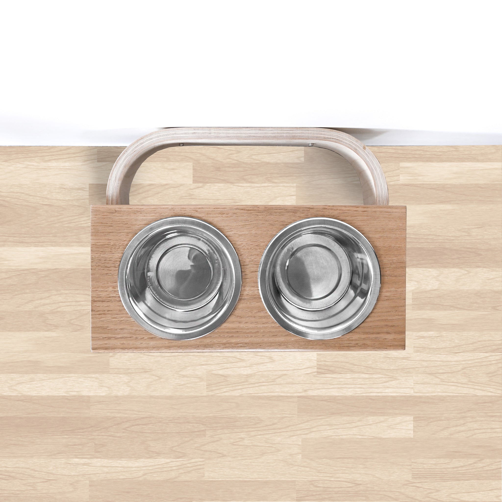 Floating Wooden Raised Food Stand, Medium Dog Feeding Station, Hanging Pet Bowls-2