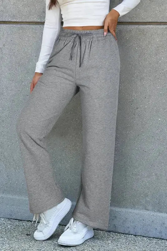 EasyTone Fleece-vuorilliset housut - vaaleanharmaa-0