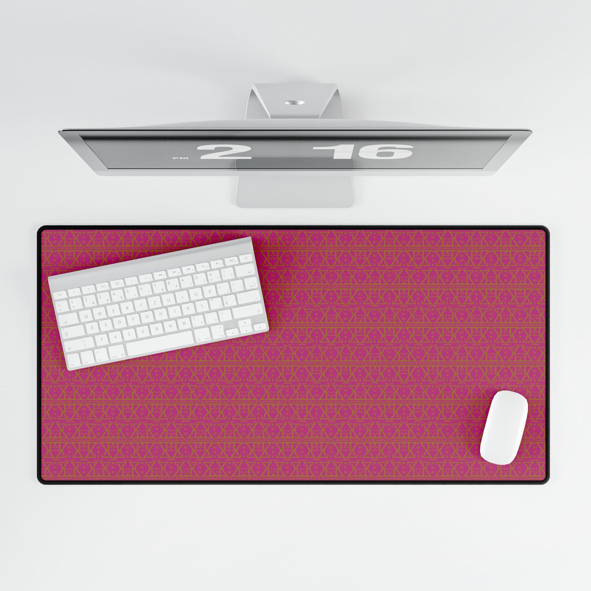 Arapakos&Evezeti Bright Pink Desk Mat-1