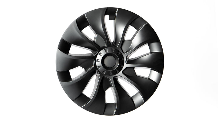 Performance hubcaps in turbine design for the Tesla Model 3-5